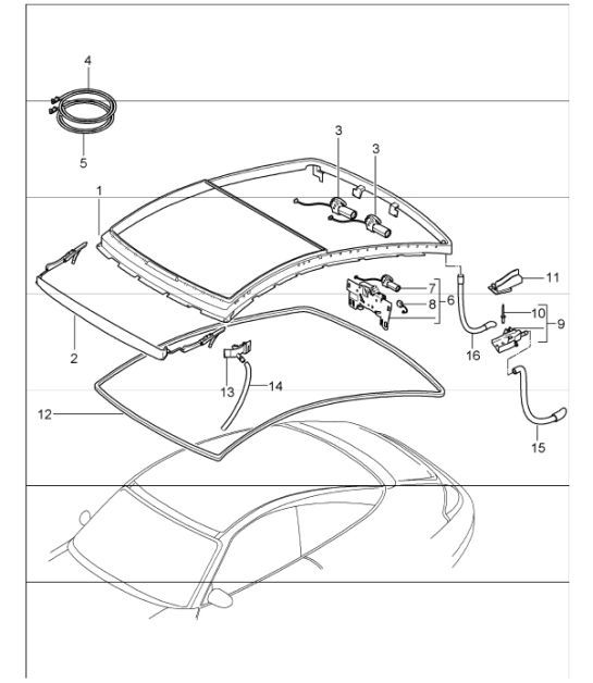 Diagram 811-01 Porsche Boxster 981 2.7L 2012-16 Body
