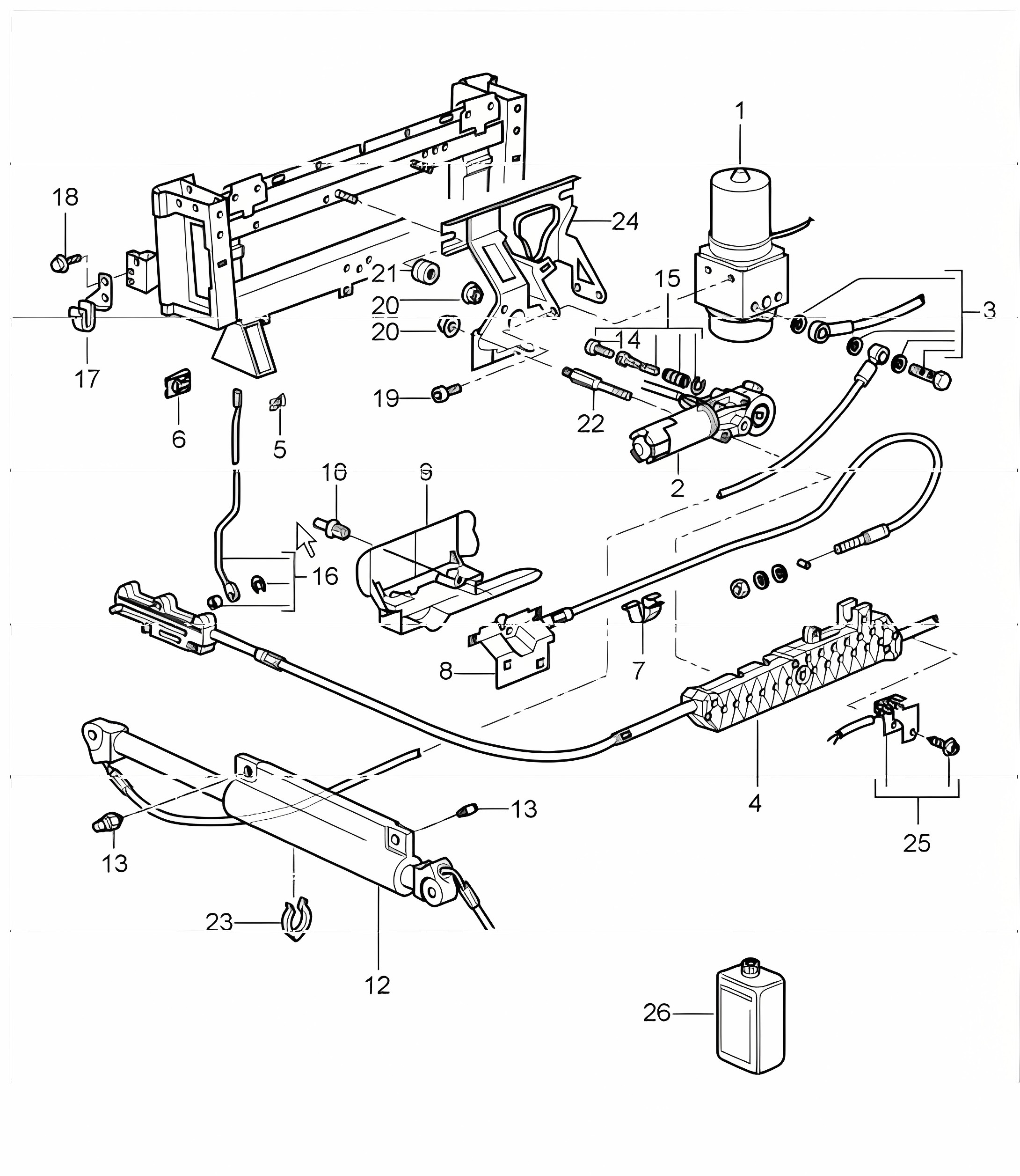 convertible top driving mechanism hydraulic 996 1998-05