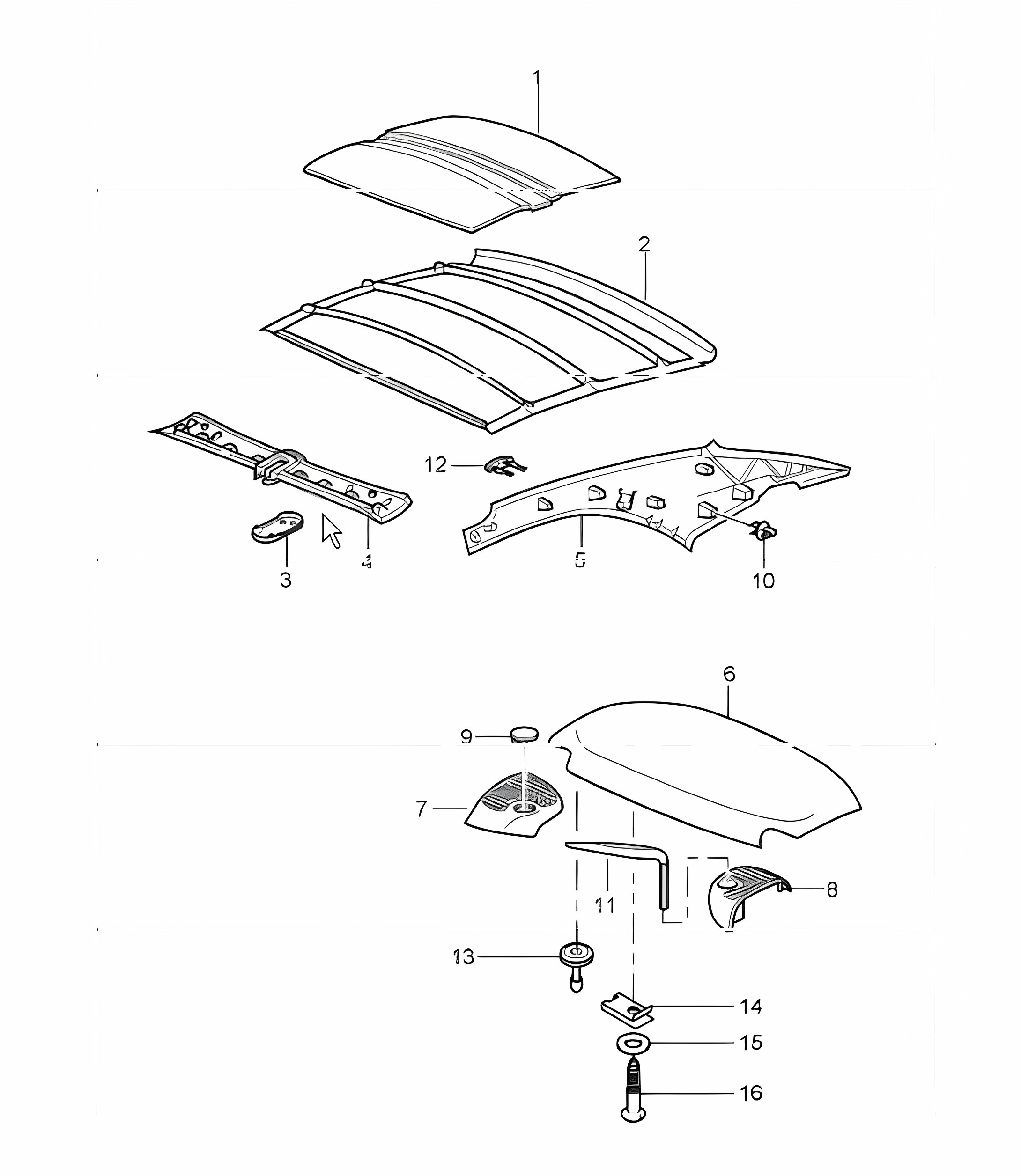 hardtop sound absorber 996 M550 (Hard Top) 1998-05
