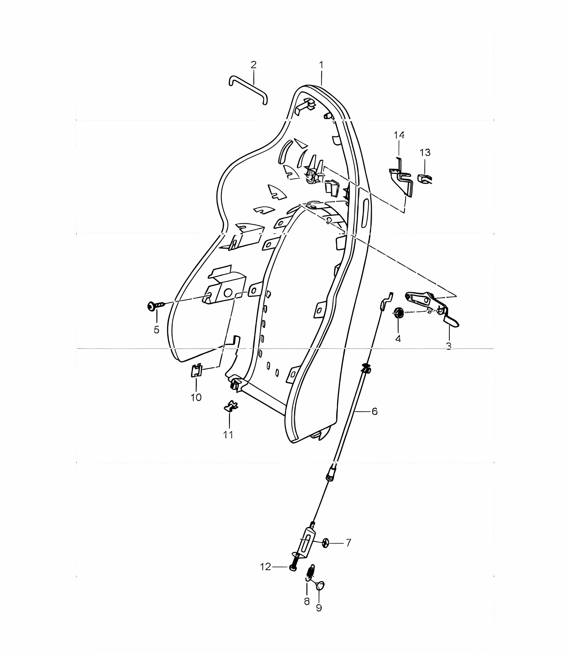 backrest shell, sports seat 996 CARRERA 1998-05