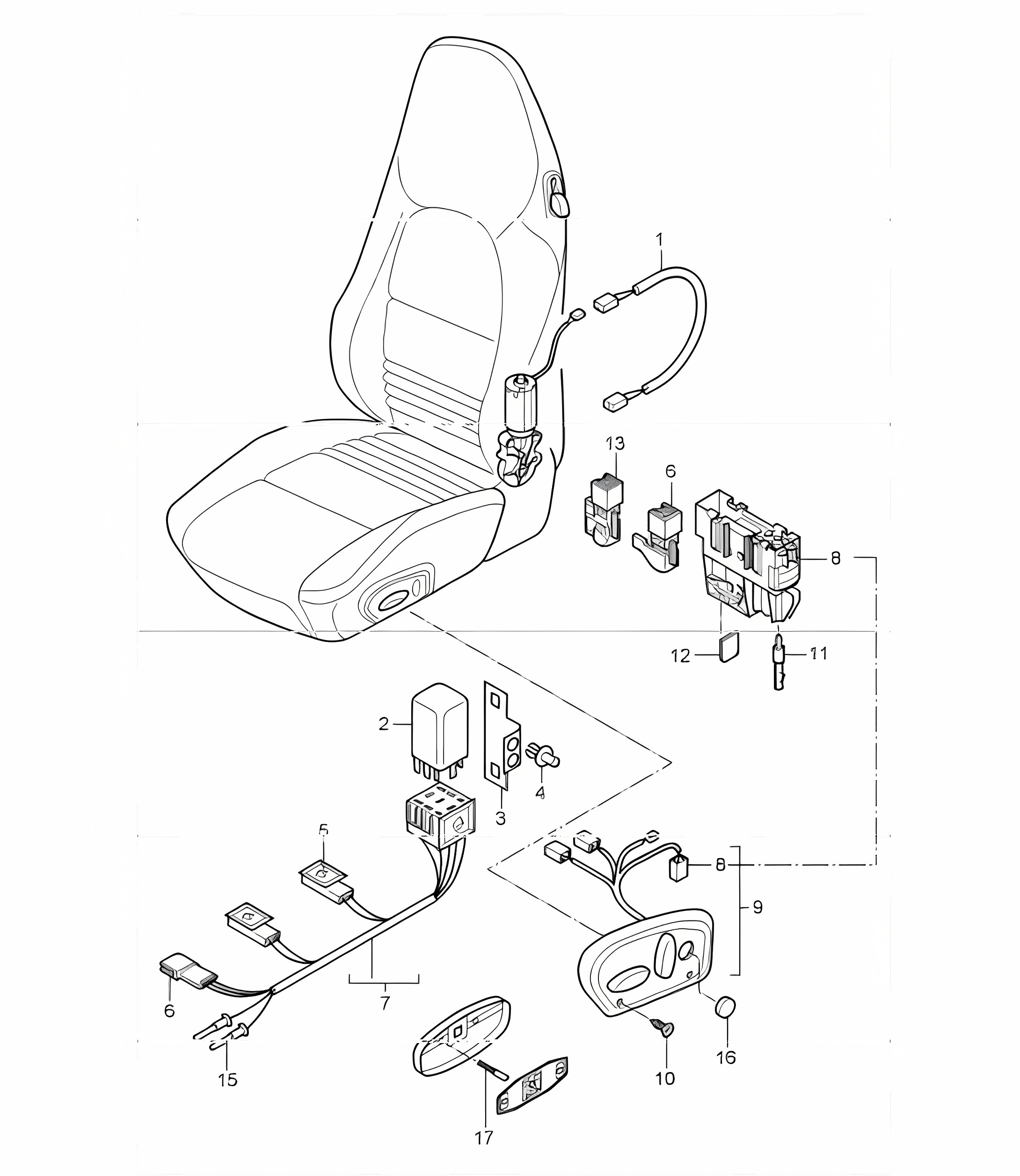 wiring harnesses switch comfort seat 996 CARRERA 1998-05