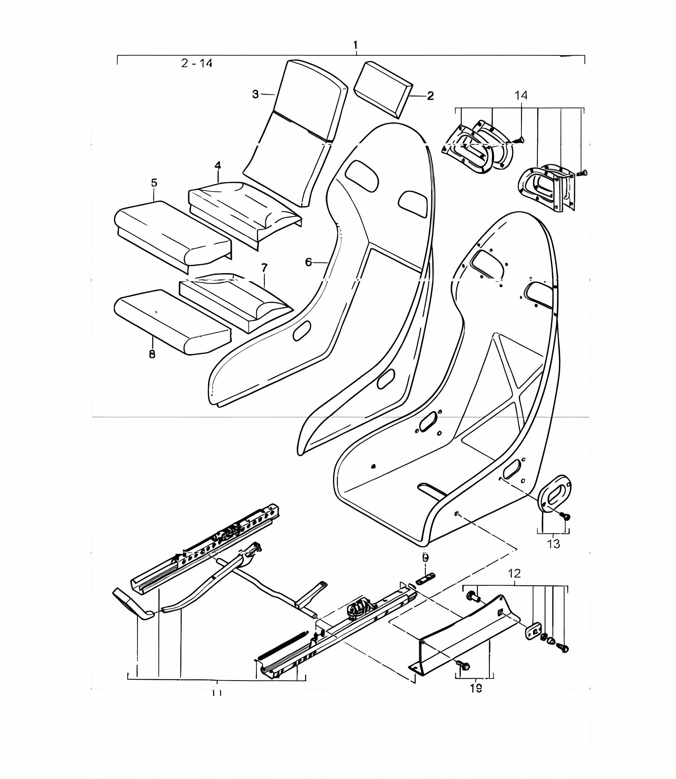 bucket seat with whole-leather cover 996 CARRERA 1998-05