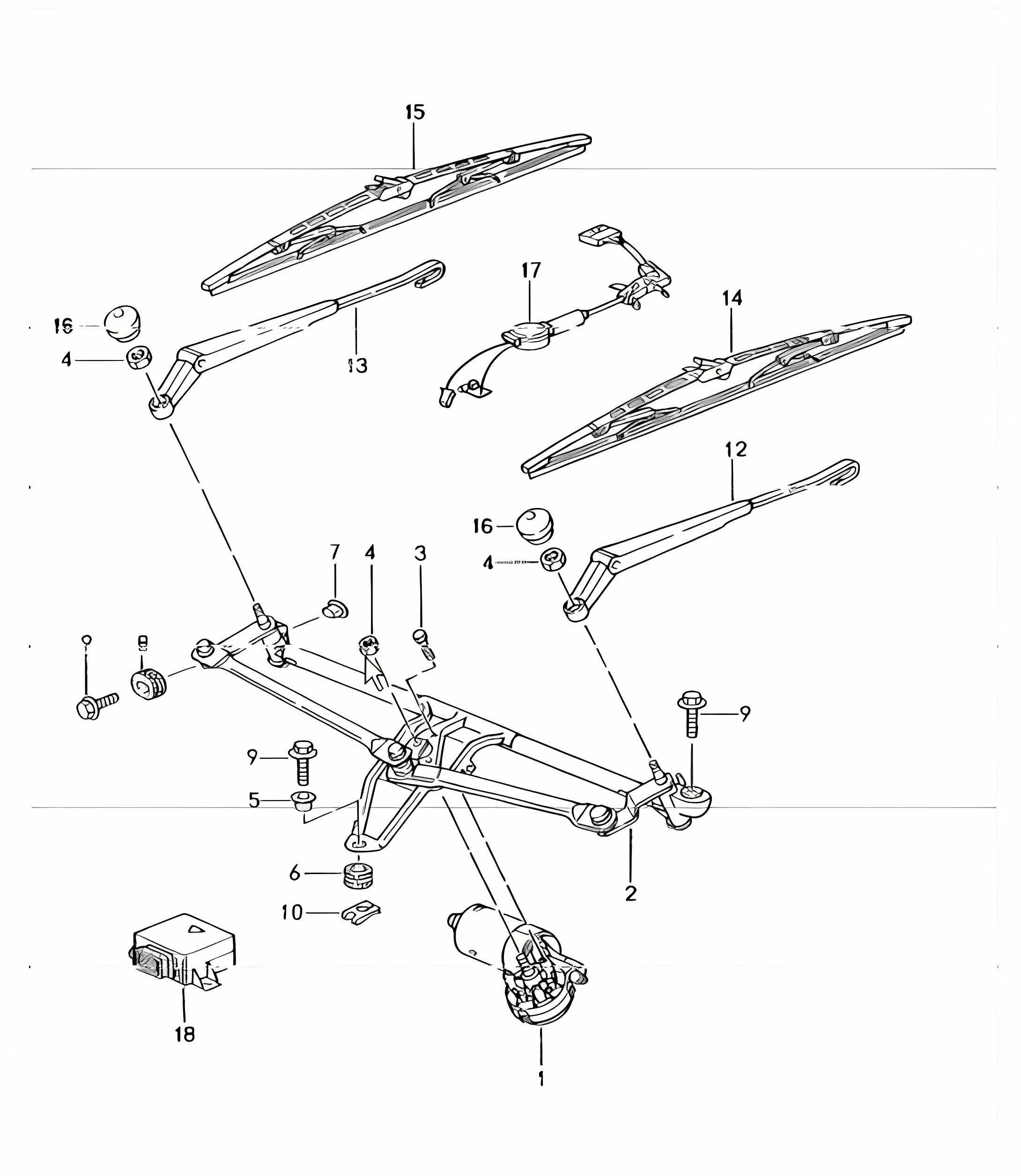 windscreen wiper system, rain sensor M265 for 996 1998-05