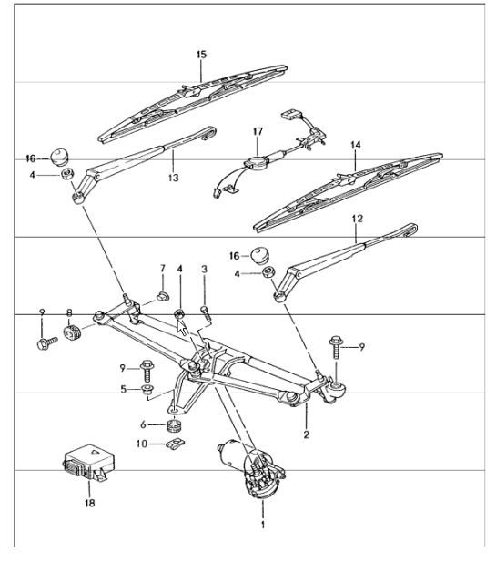 Diagram 904-00 Porsche 997 MK1 Carrera 2 3.6L 2005-08 Materiale elettrico