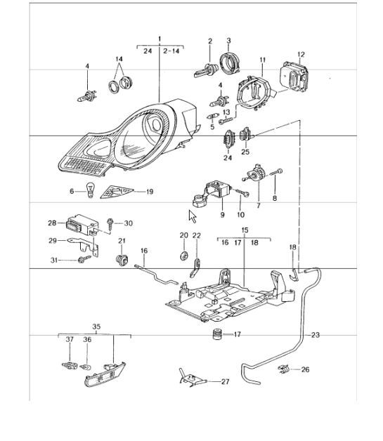 Diagram 905-01 Porsche 924S 2.5L 1986-87 