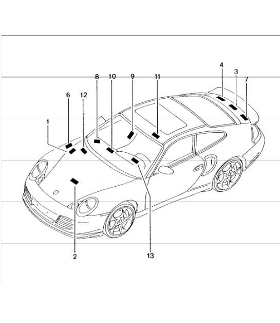 Diagram 001-05 Porsche Macan (95B) MK1 (2014-2018) Accessories & others 