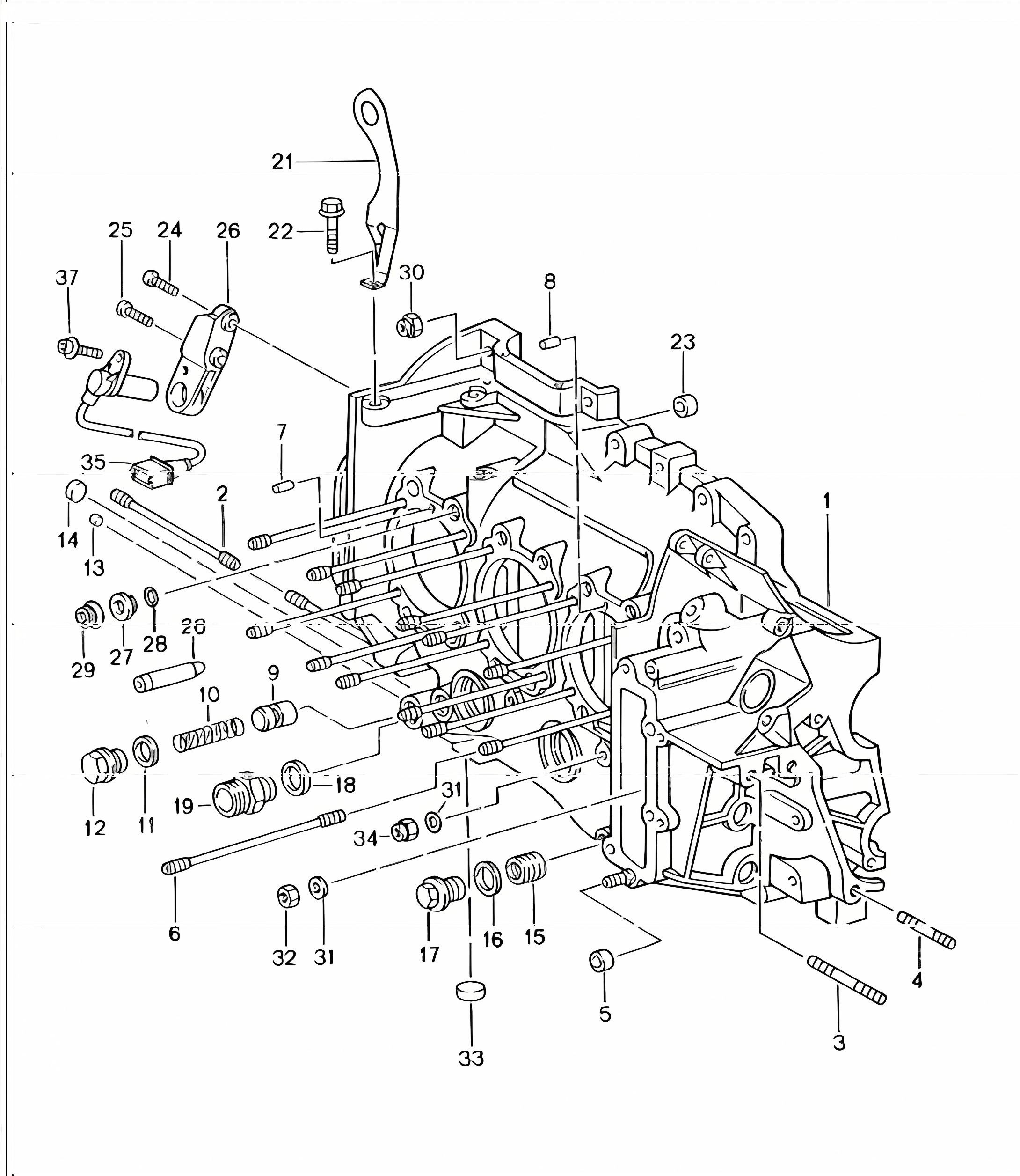 crankcase left 996 TURBO 2001-05