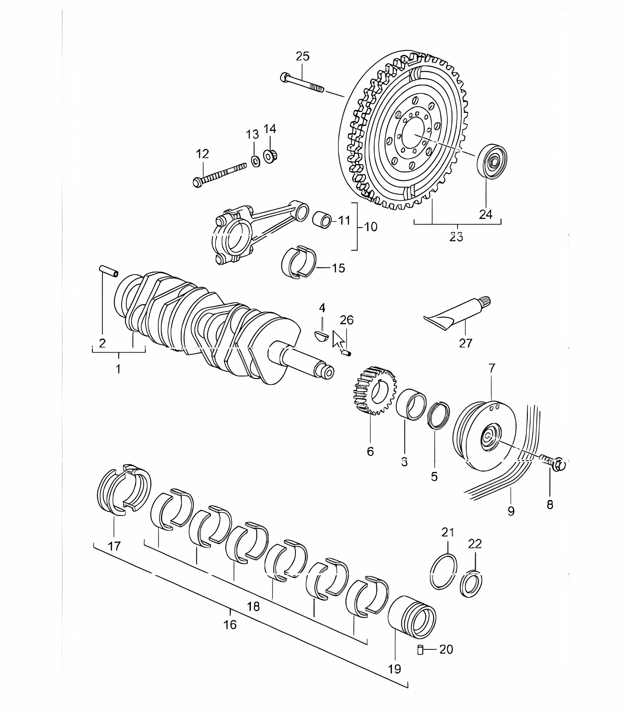 crankshaft 996 TURBO 2001-05