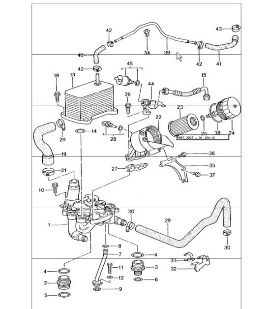 Diagram 104-10 Porsche 991.2 Carrera 2 3.0L (370 Bhp) 2016-19 Engine