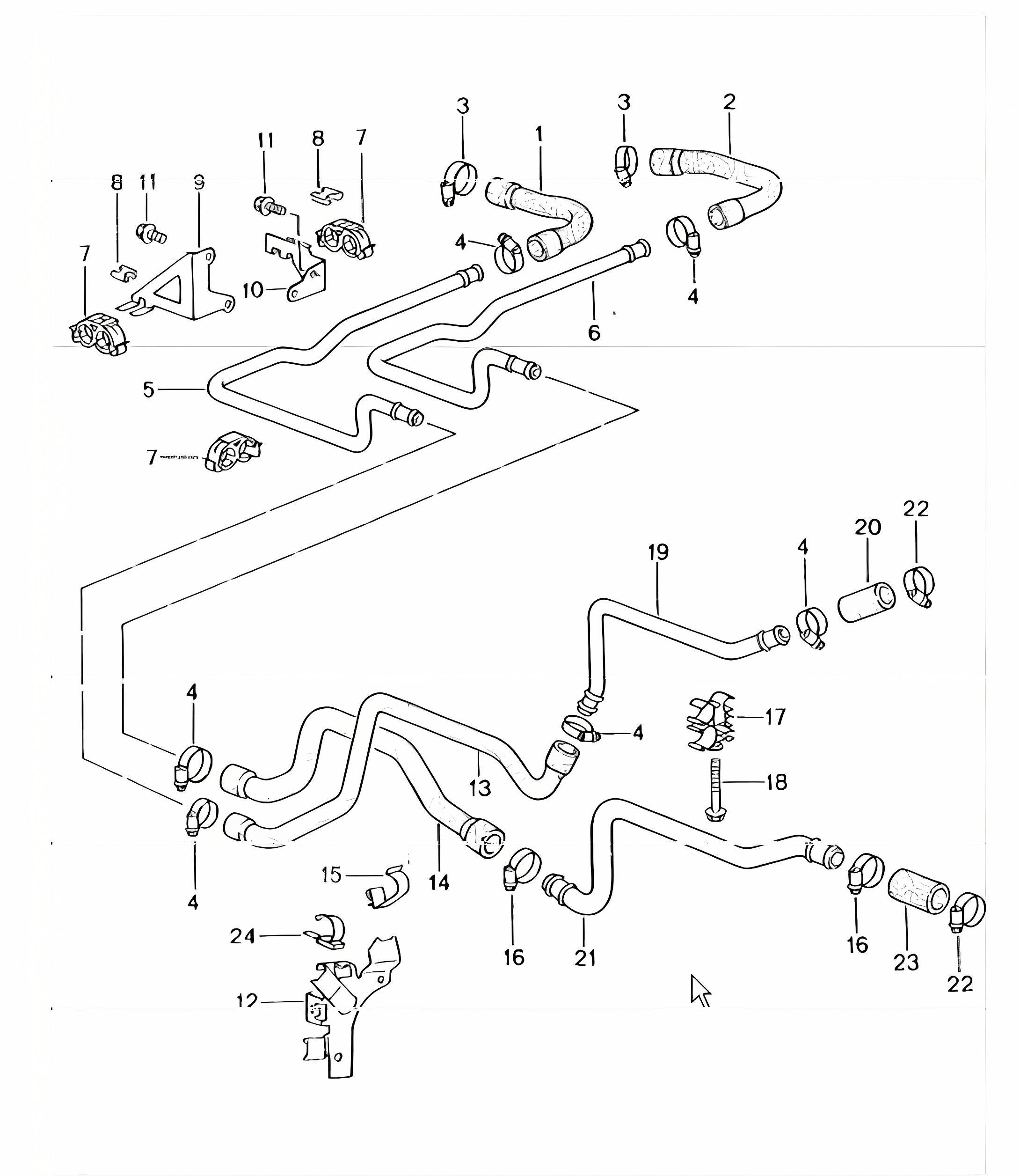 lines heating 996 TURBO 2001-05