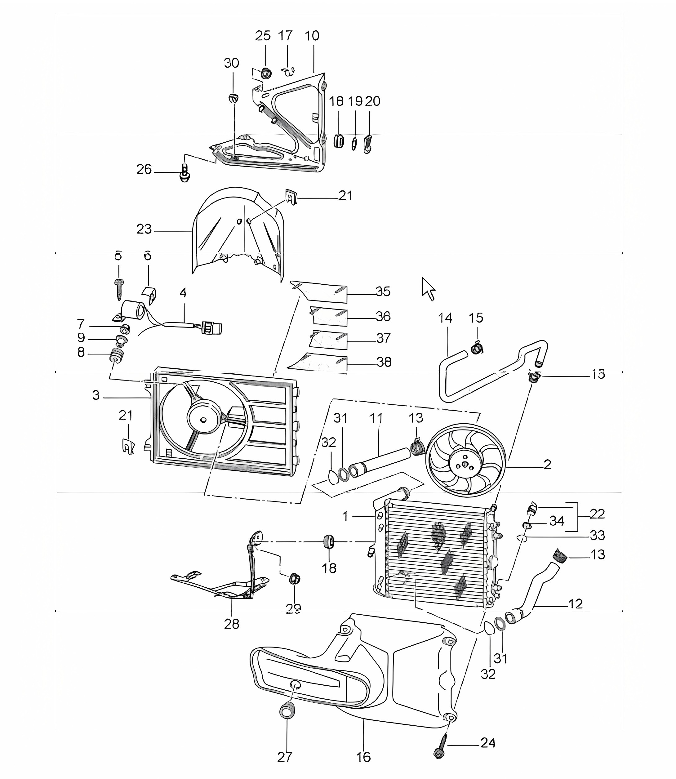 water cooling - 3 - for 996 TURBO 2001-05