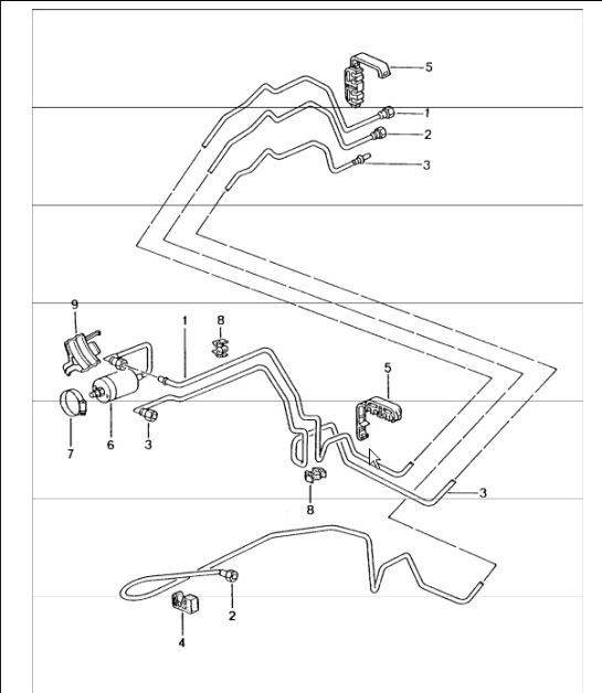 Diagram 201-10 Porsche 911 1978-1983 3.0L / SC Fuel System, Exhaust System