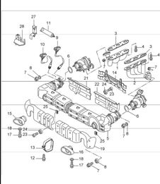 exhaust system 996 TURBO 2001-05