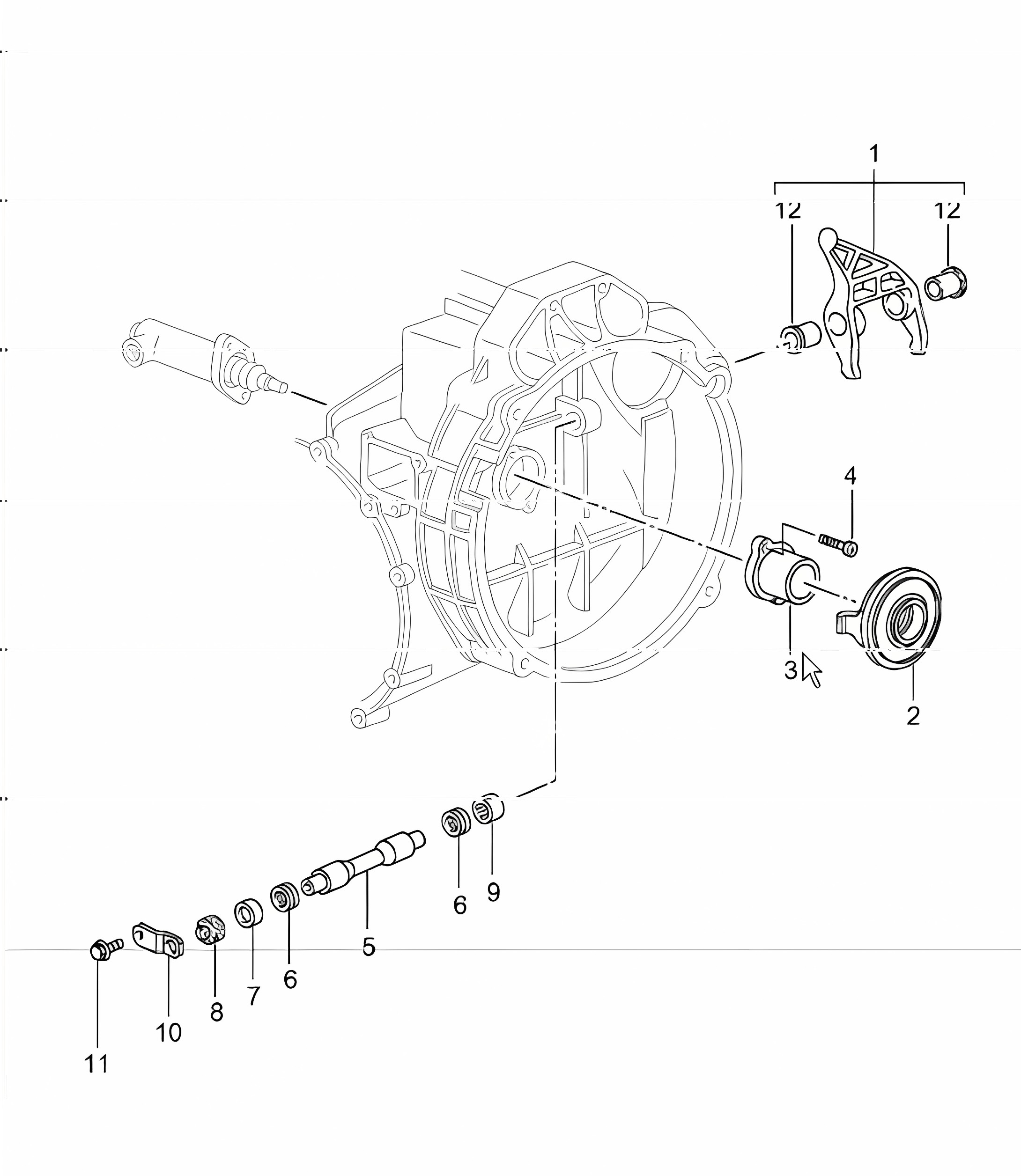 clutch release, clutch operating cylinder 996 TURBO GT2  G96.88 2001-05