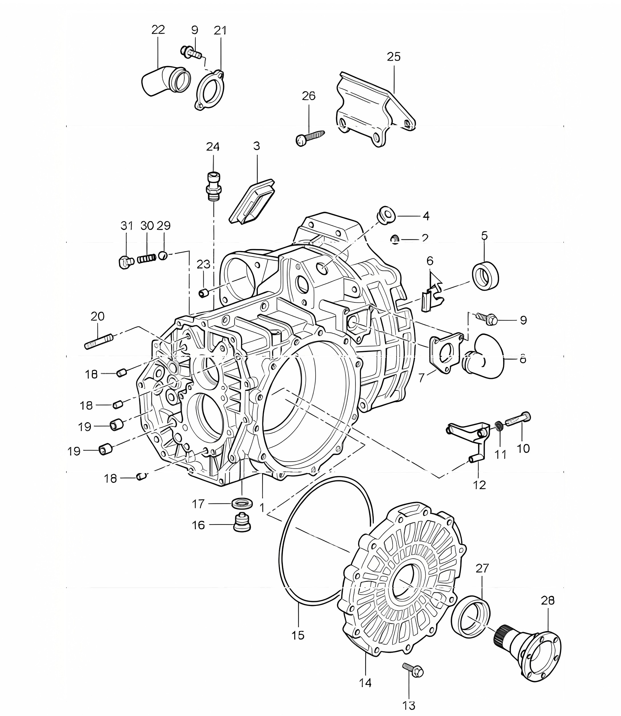 transmission case 996 TURBO GT2 G96.88 2001-05