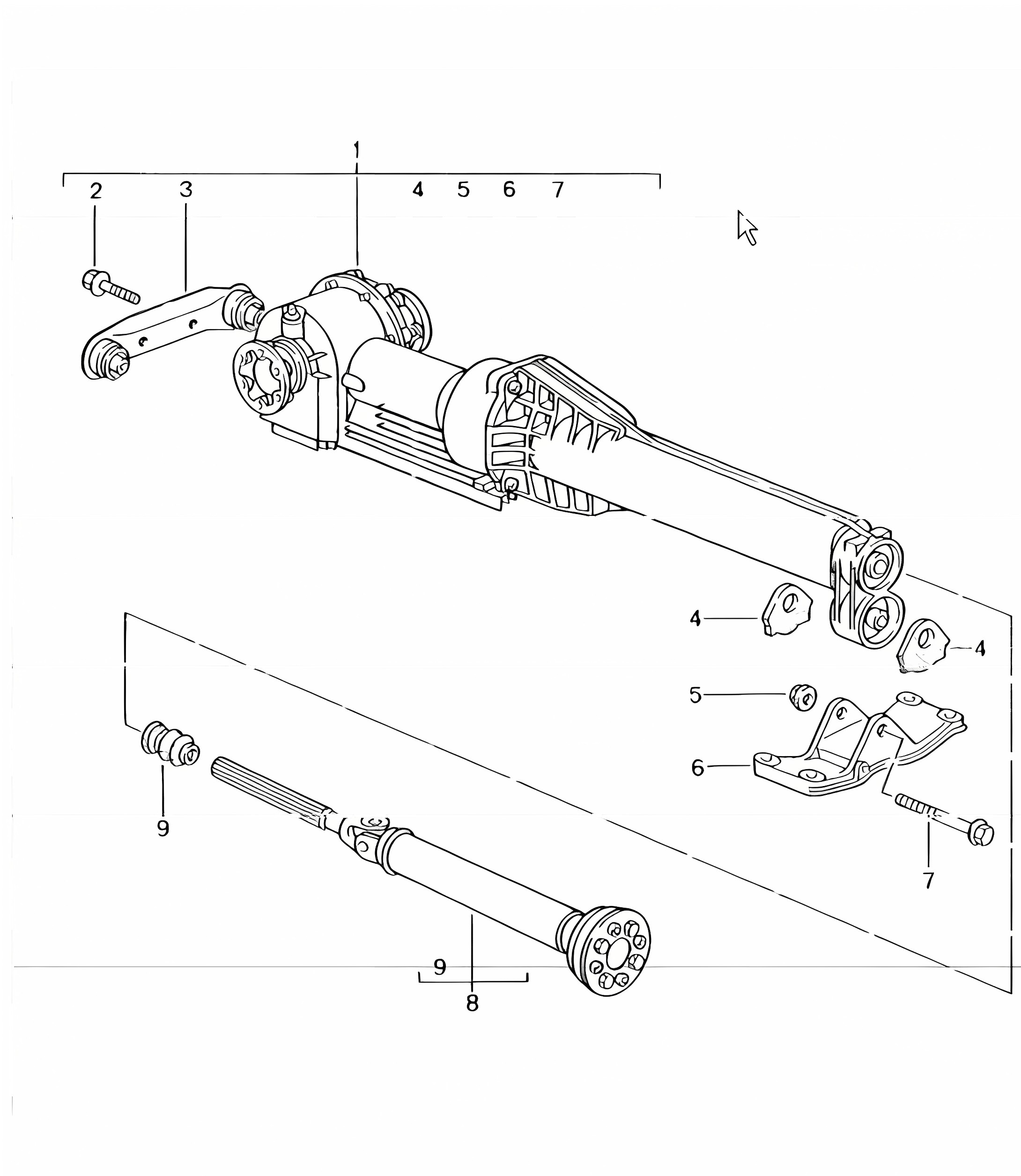 front-axle final drive, cardan shaft 996 TURBO (Z96.00) 2001-05