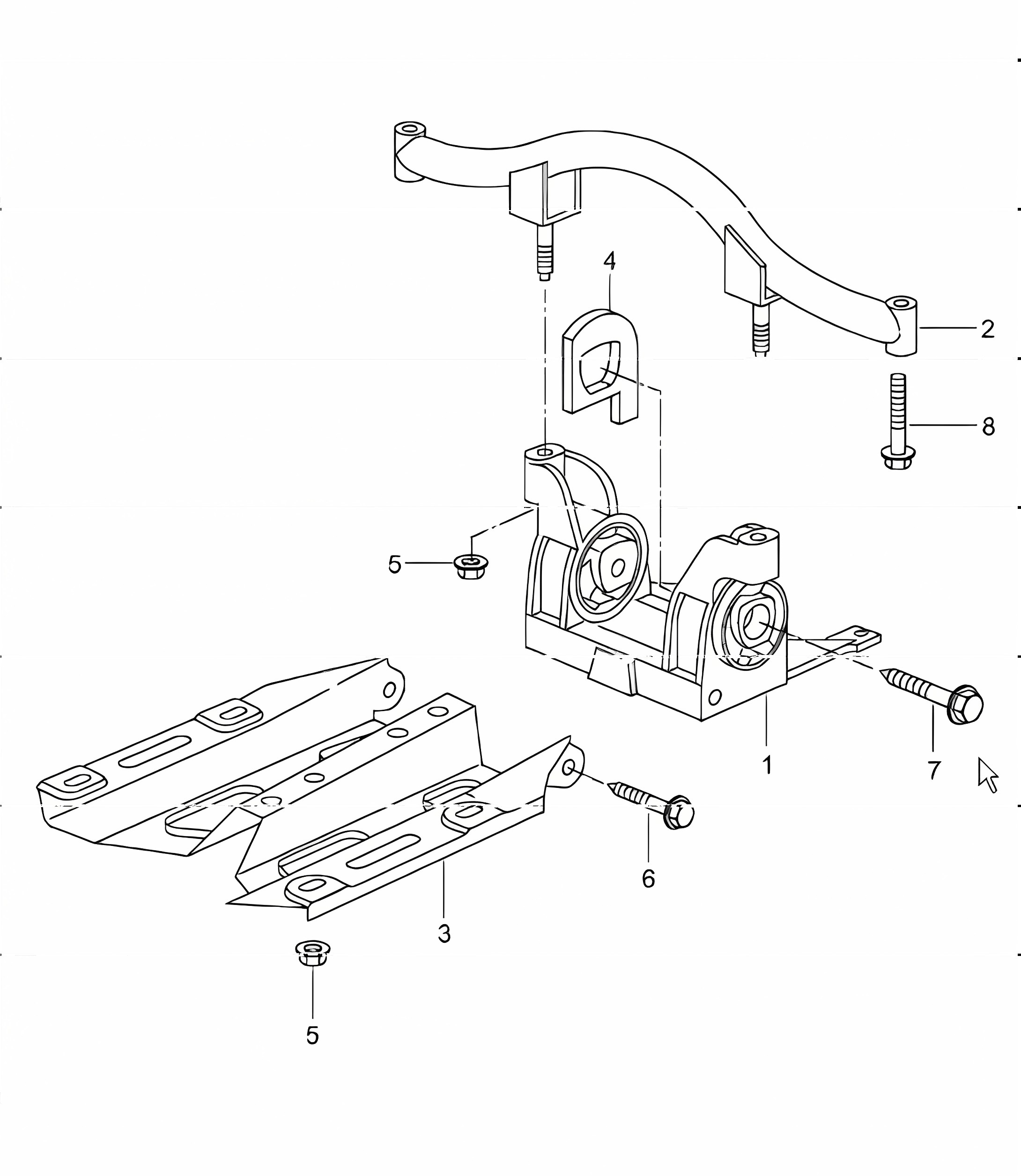 tiptronic transmission suspension and mount intermediate flange 996 TURBO TIPTRONIC 2001-05