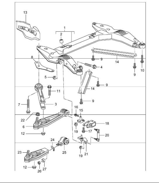 cross member wishbone 996 TURBO 2001-05