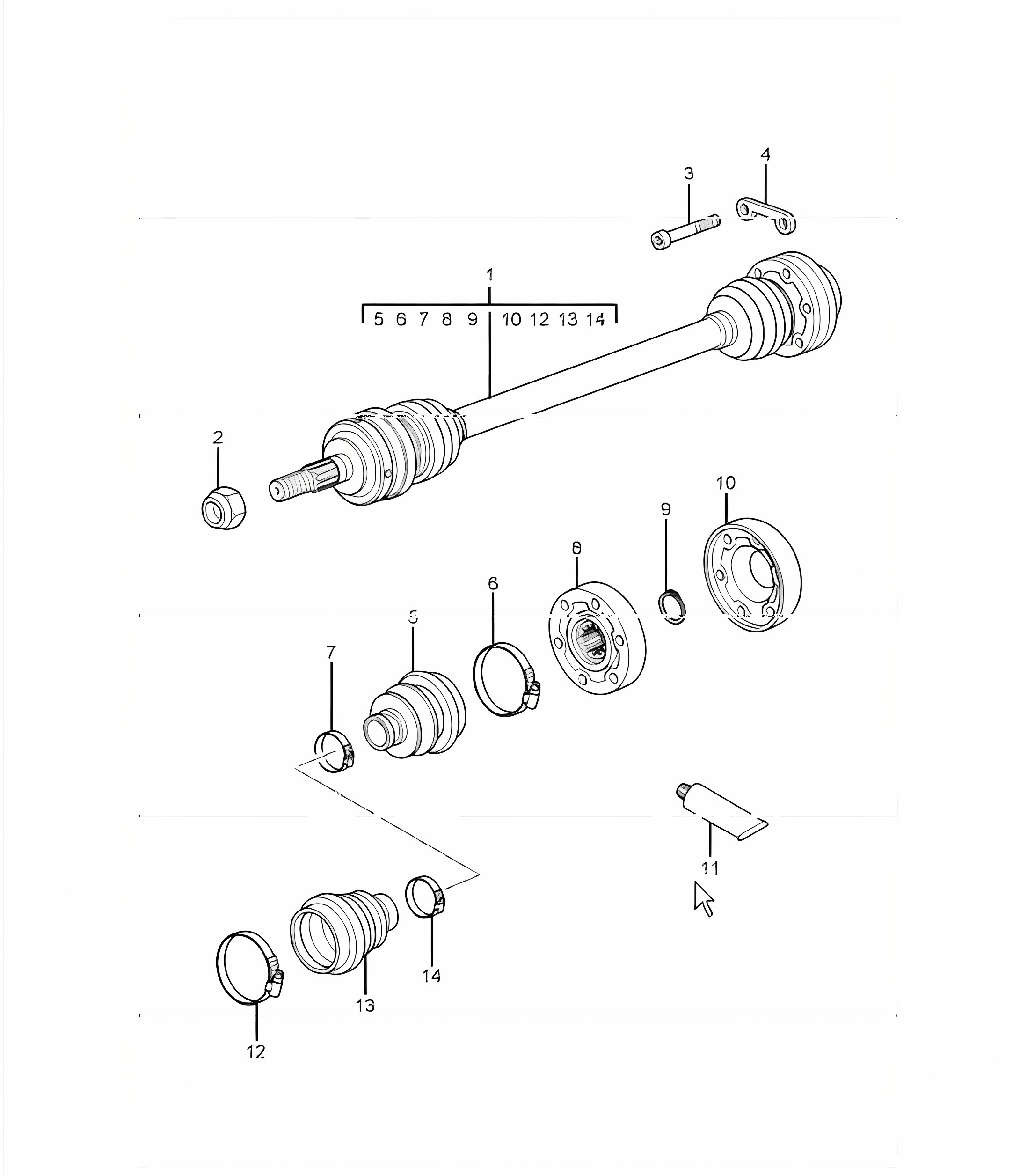 drive shaft 996 TURBO 2001-05