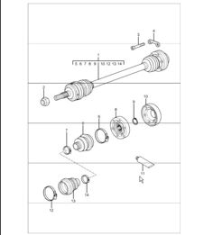 arbre de transmission 996 TURBO 2001-05