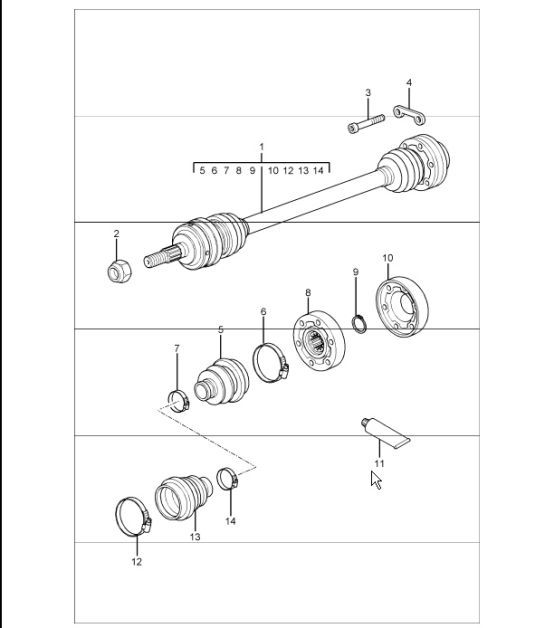 drive shaft 996 TURBO 2001-05