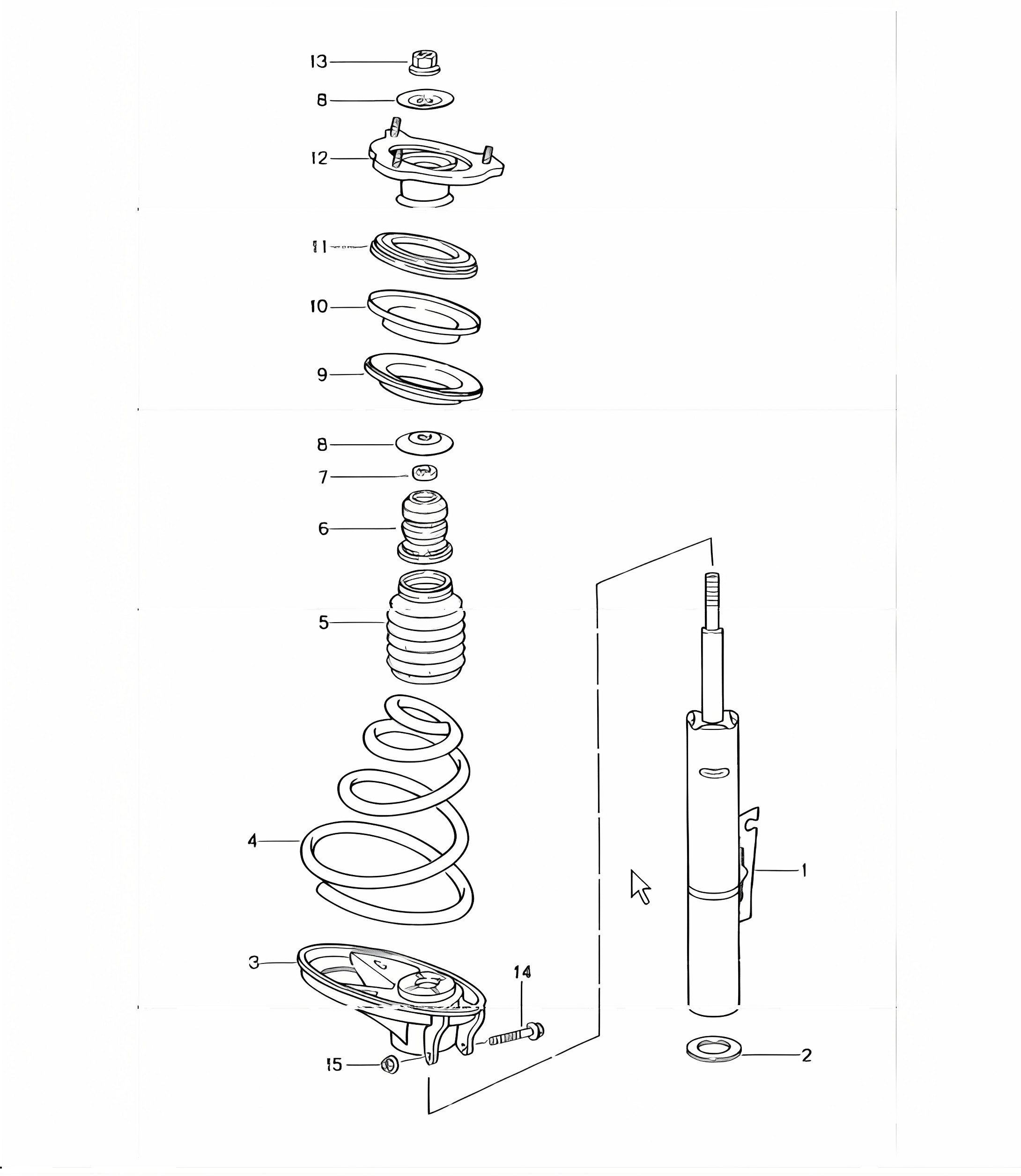suspension shock absorber strut 996 TURBO 2001-05