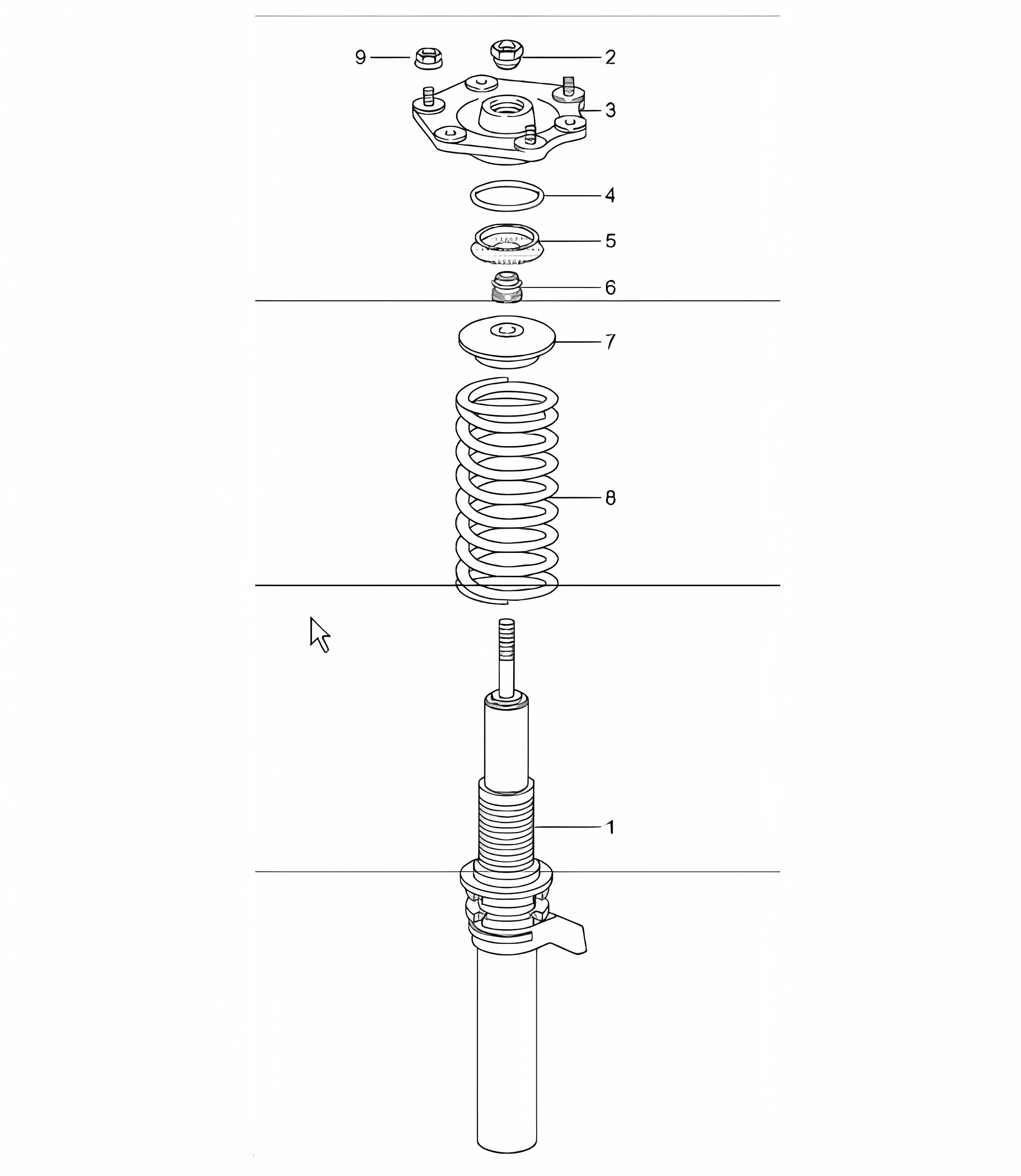suspension shock absorber strut 996 GT2 2001-05