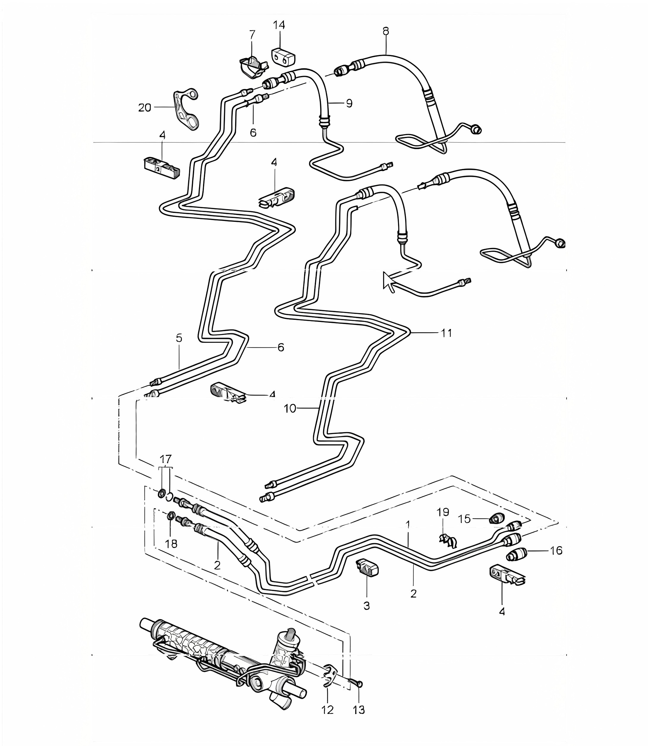 power steering lines 996 TURBO 2001-05