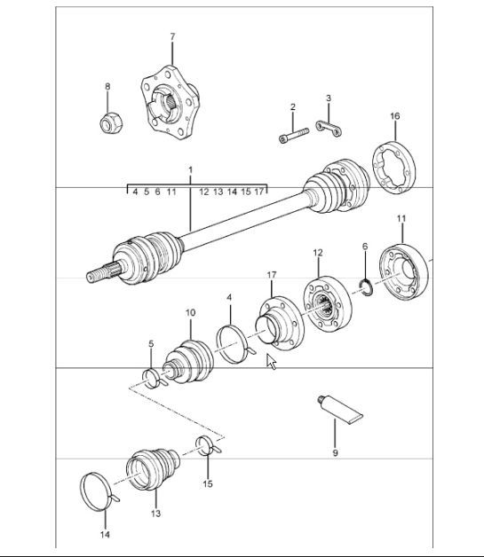 Diagram 501-05 Porsche 911 1987-1989 3.2L G50 Rear Axle