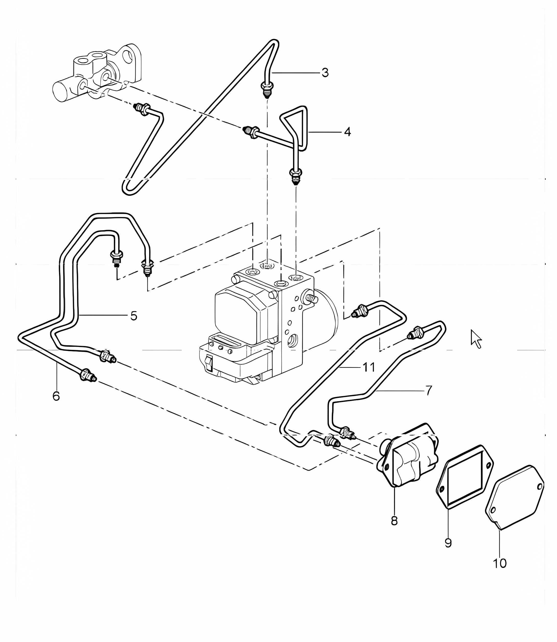 brake lines body front section 996 GT2 2001-05