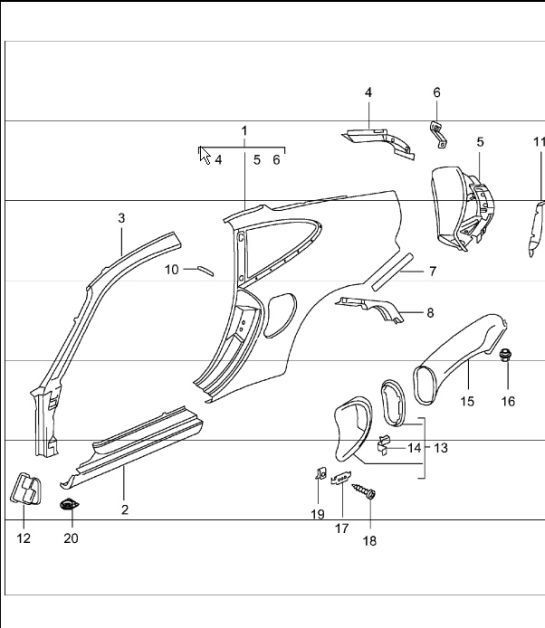 Diagram 801-55 Porsche 911 & 912 (1965-1989) Body
