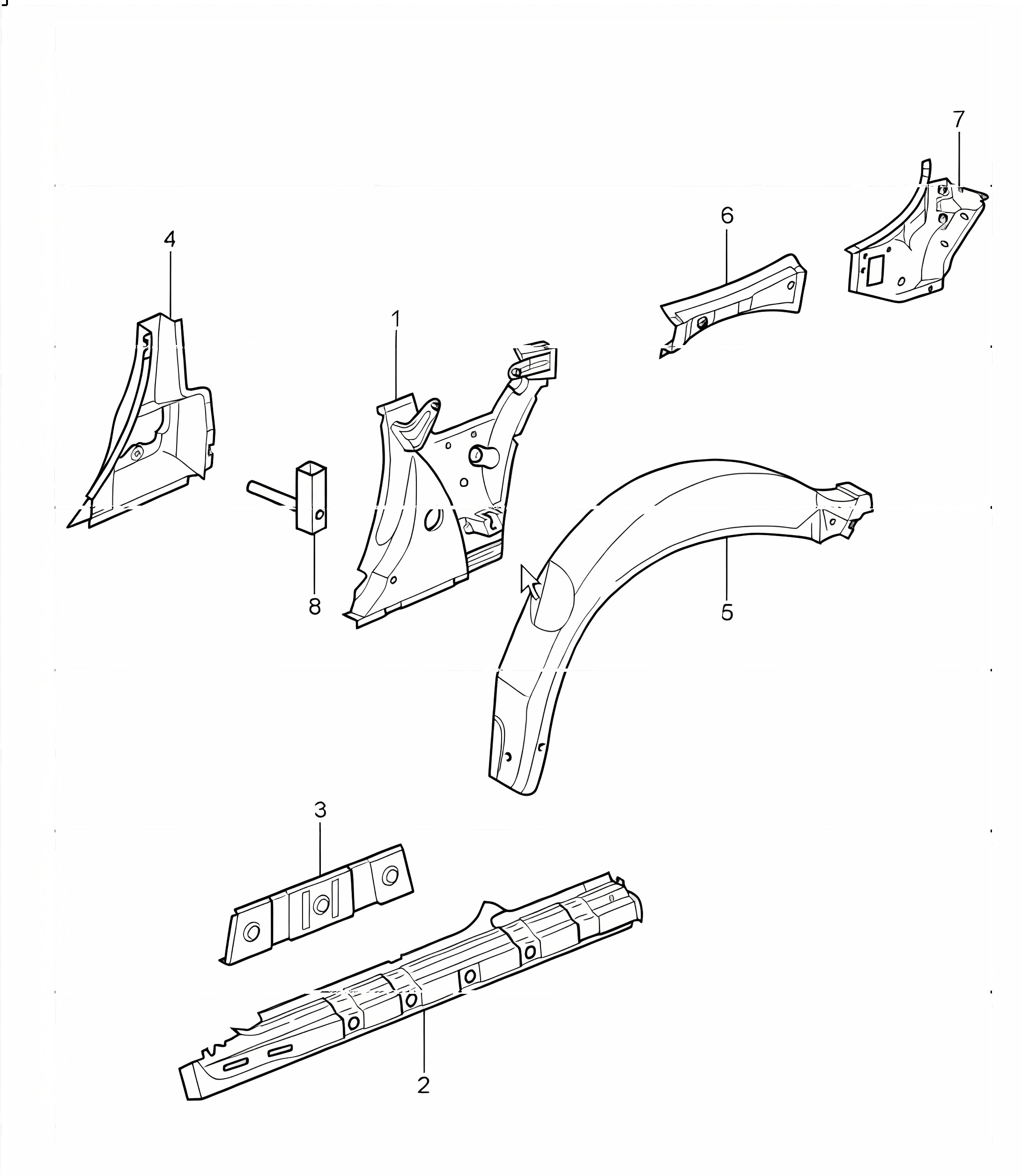 side section inner 996 TURBO CABRIO 2001-05