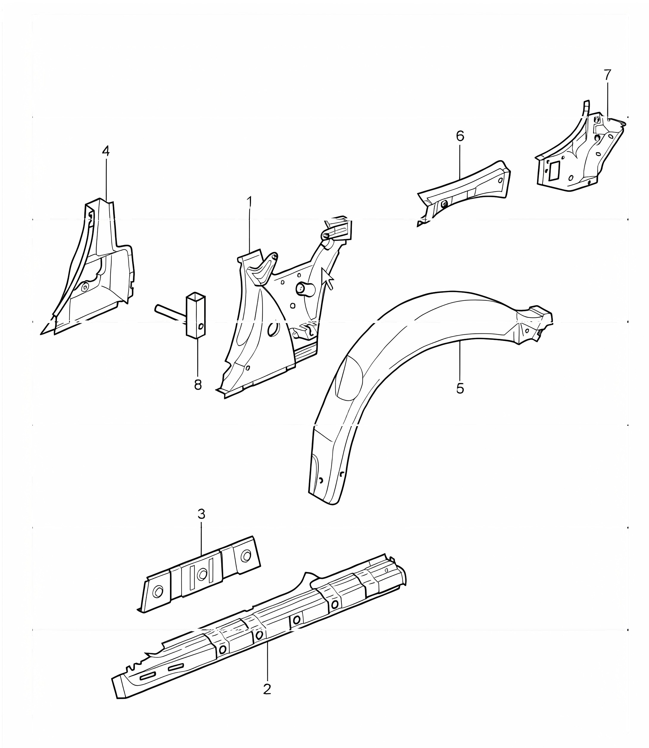 side section outer 996 TURBO CABRIO 2004 ONWARDS