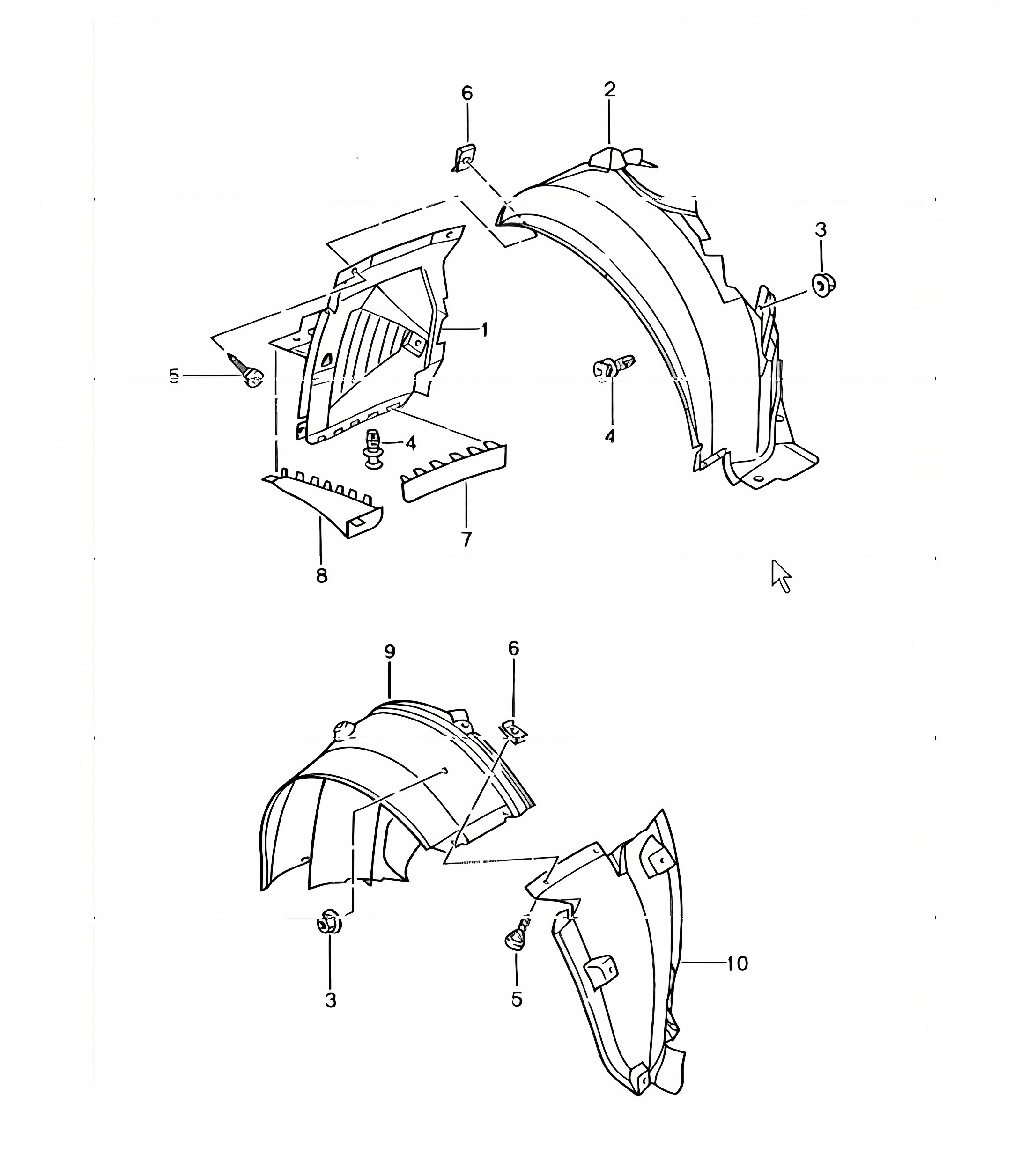 linings for wheel housing 996 TURBO 2001-05