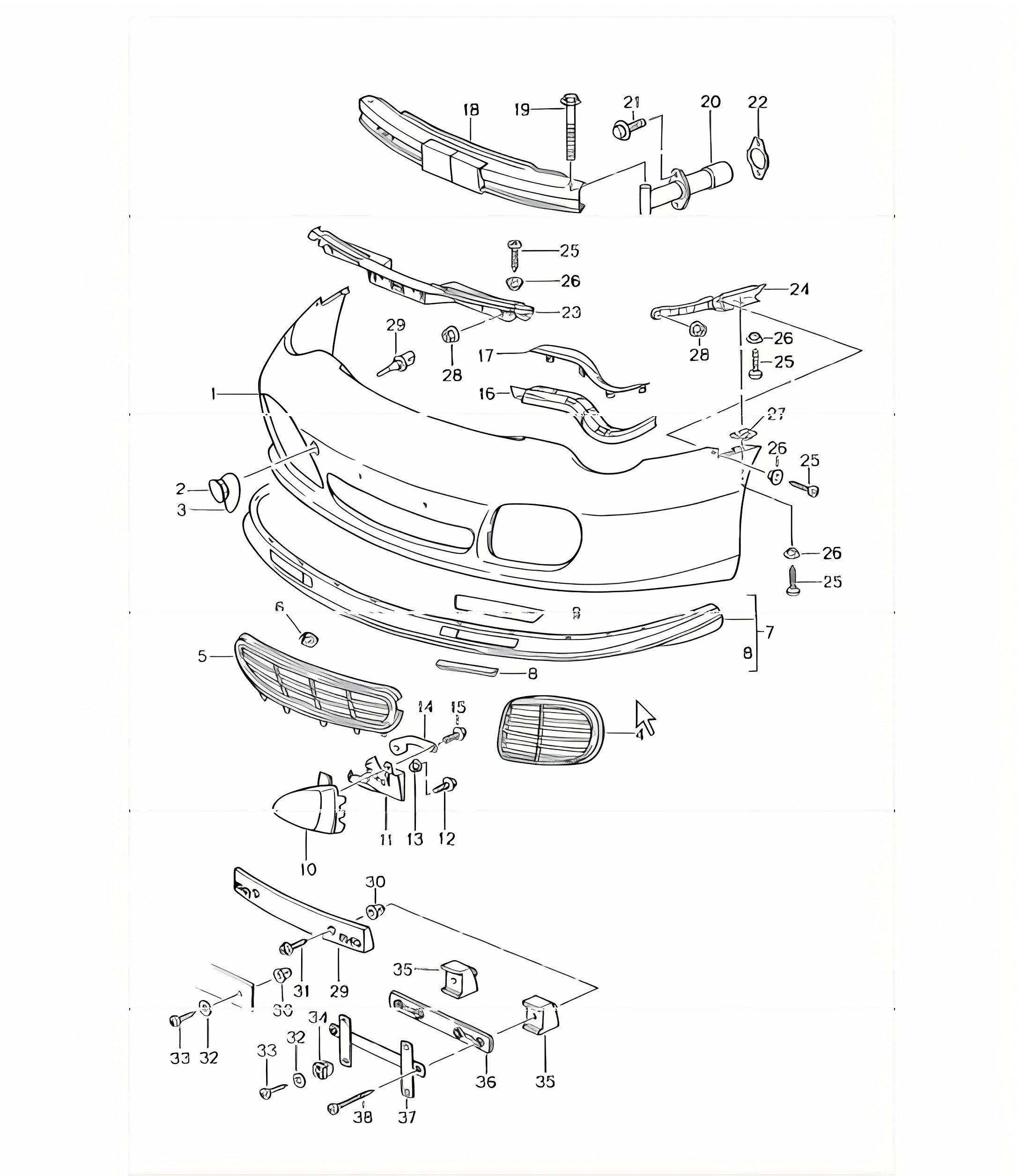 bumper front 996 TURBO 2001-05