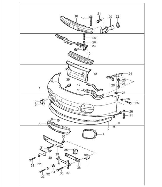 Diagram 802-02 Porsche Macan (95B) MK1 (2014-2018) Carrocería