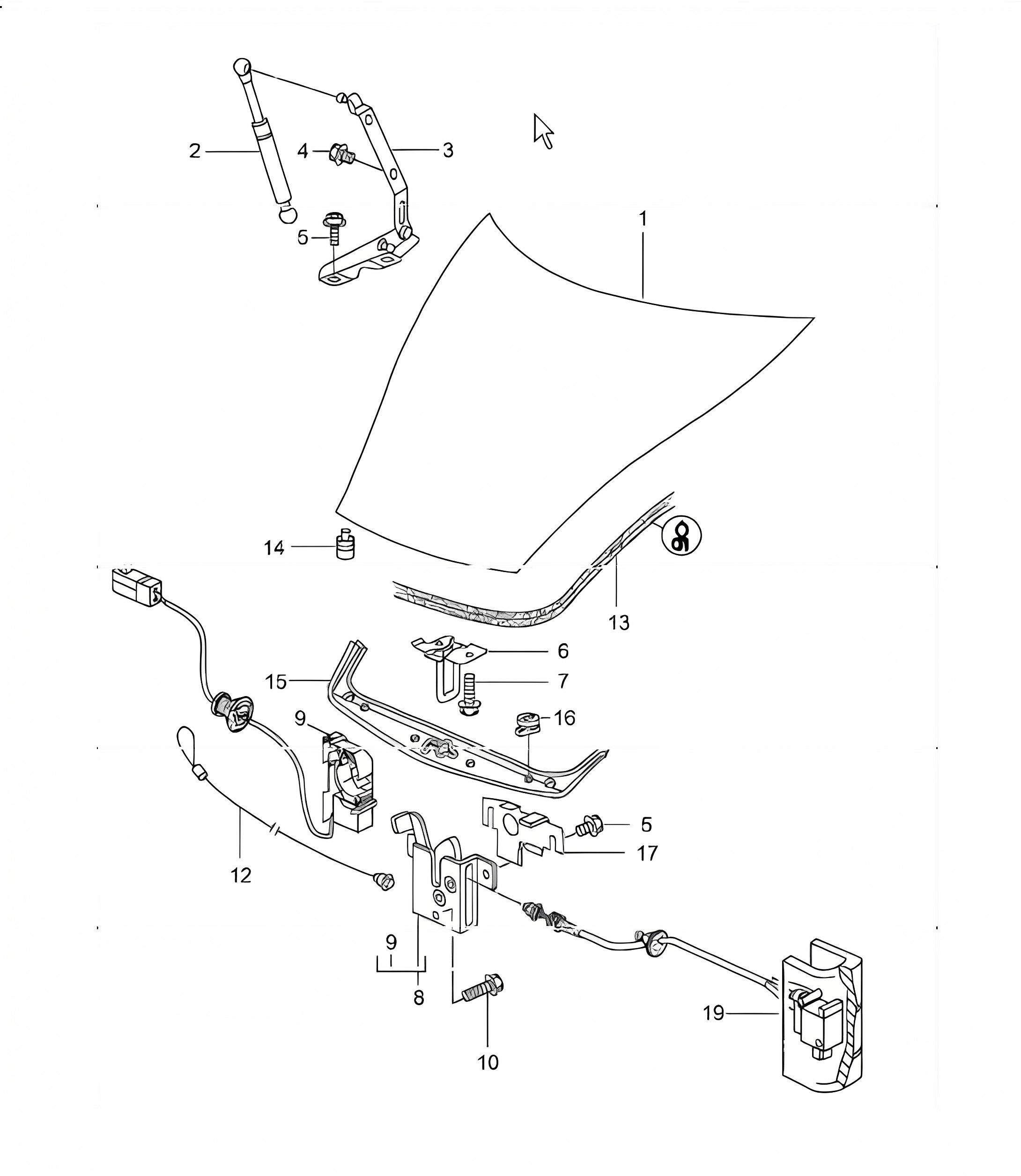 lid front 996 TURBO 2001-05