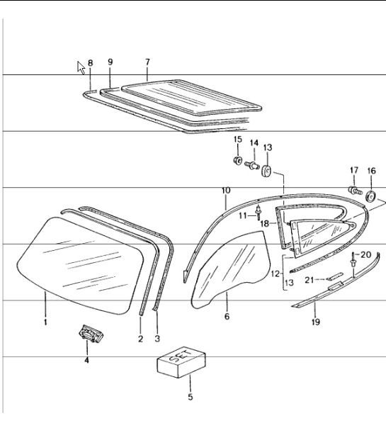 Diagram 805-00 Porsche Macan (95B) MK1 (2014-2018) Karosserie