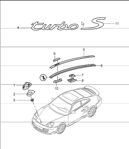 Diagram 810-00 Porsche 996 (911) (1997-2005) Body