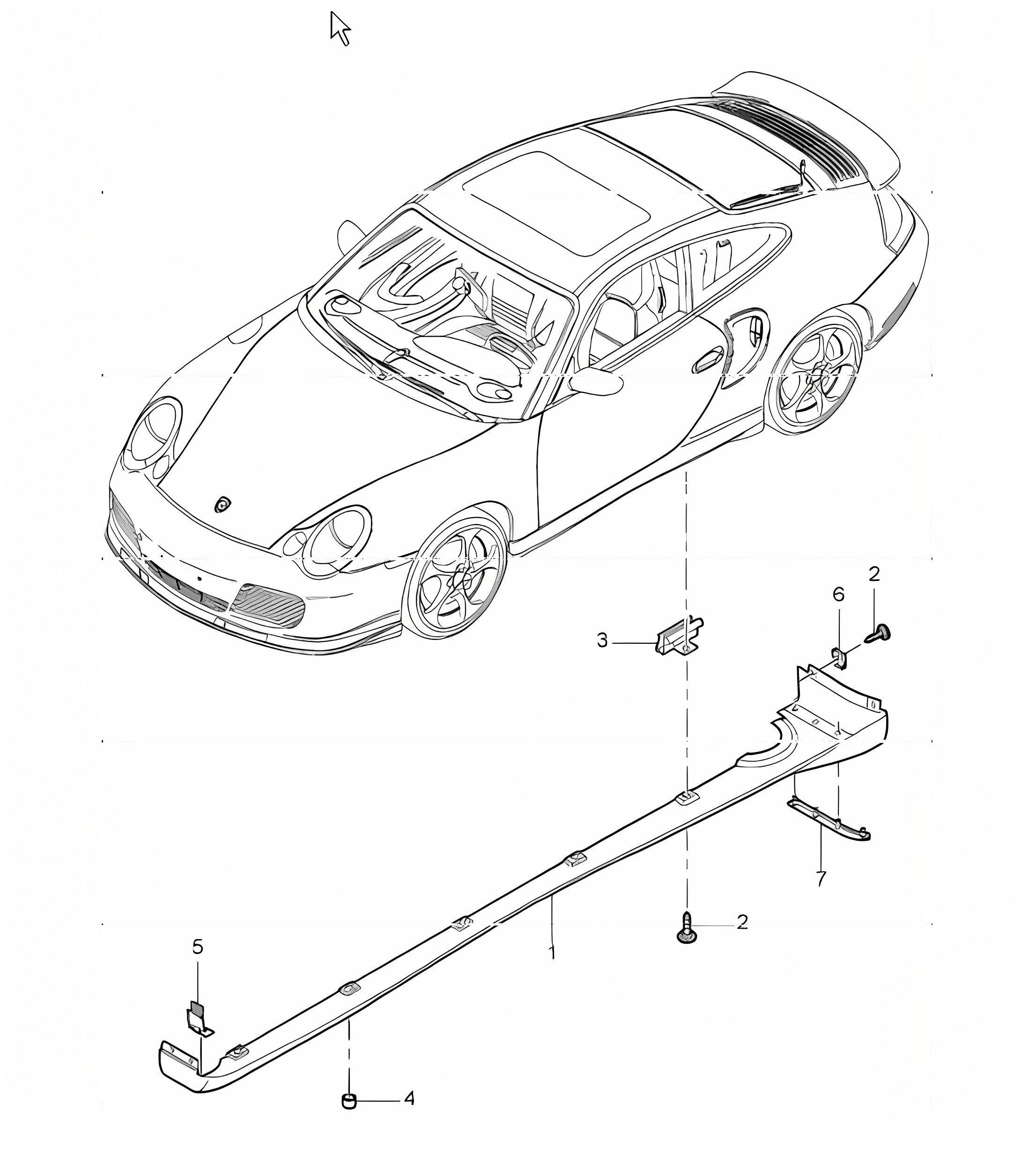 trim cover door sill single parts 996 TURBO 2001-05