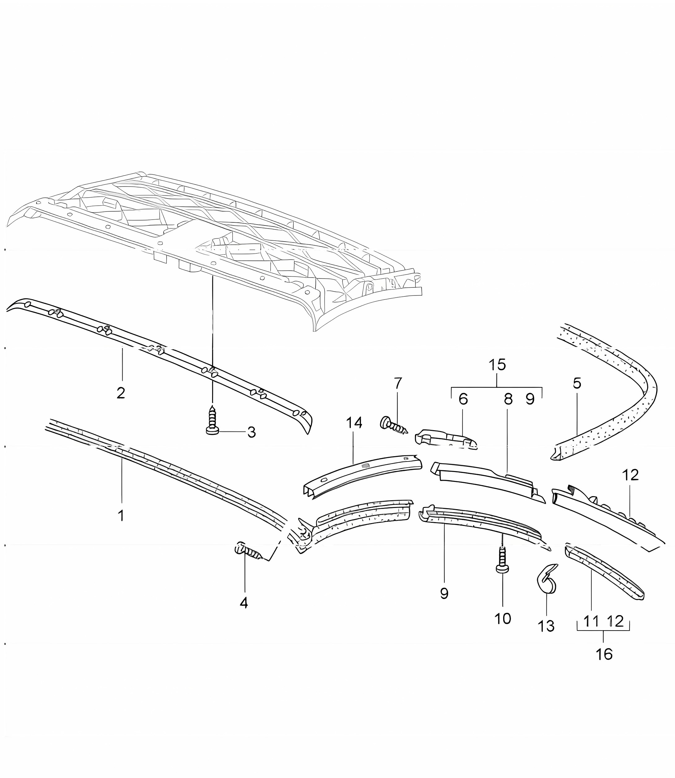 convertible top seal 996 TURBO 2001-05