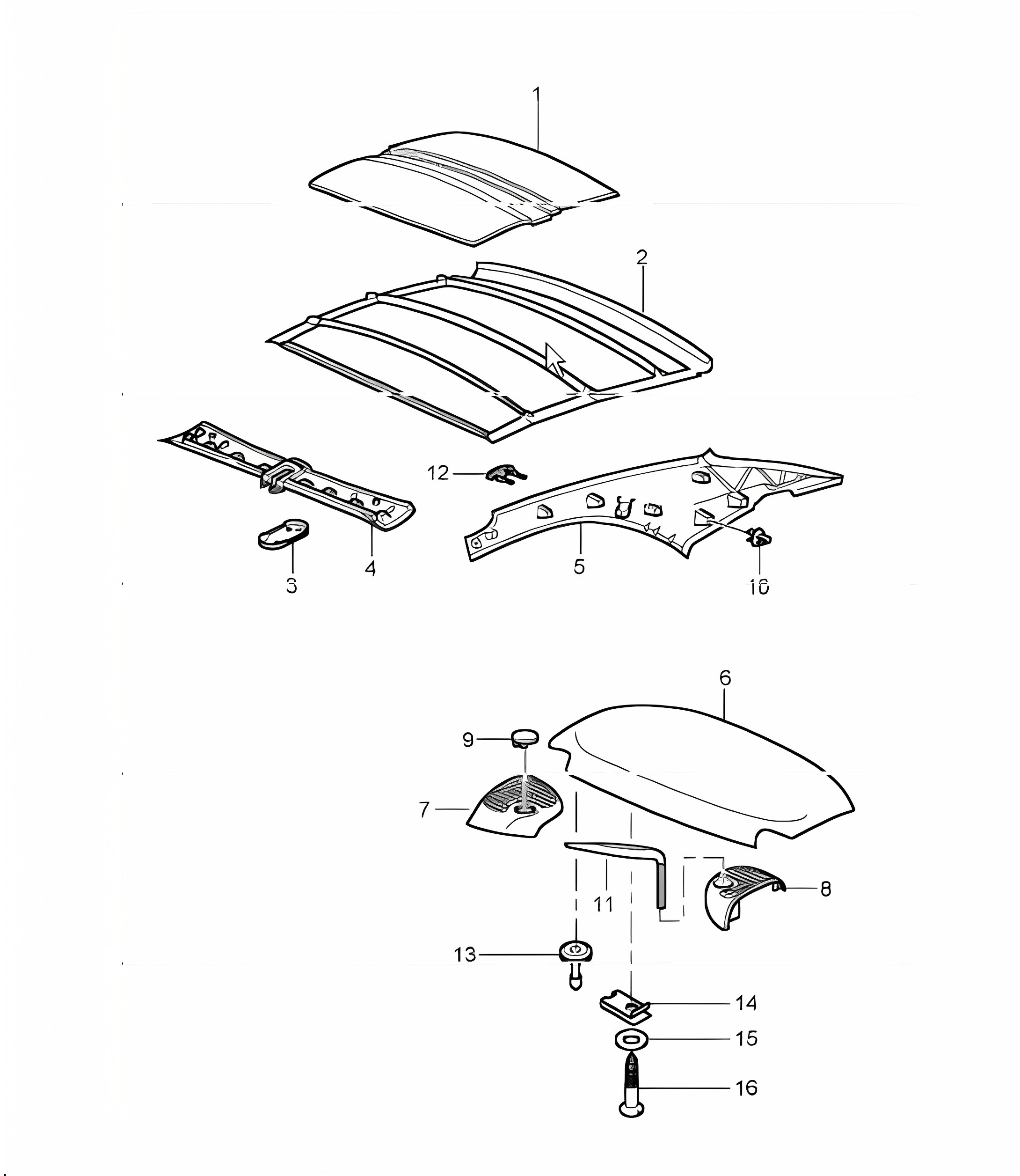 hardtop sound absorber 996 TURBO 2001-05