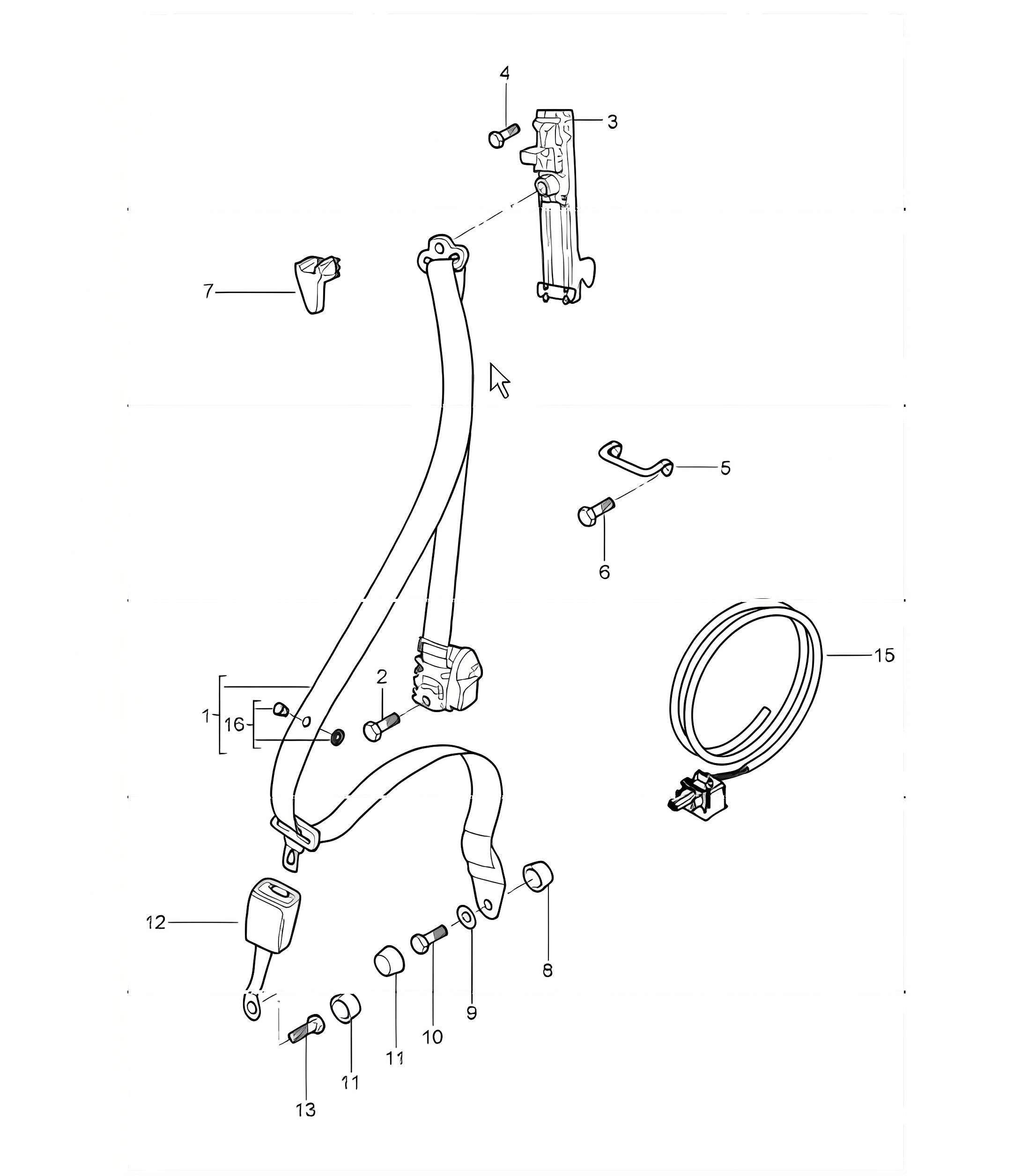seat belt front 996 TURBO COUPE 2001-05