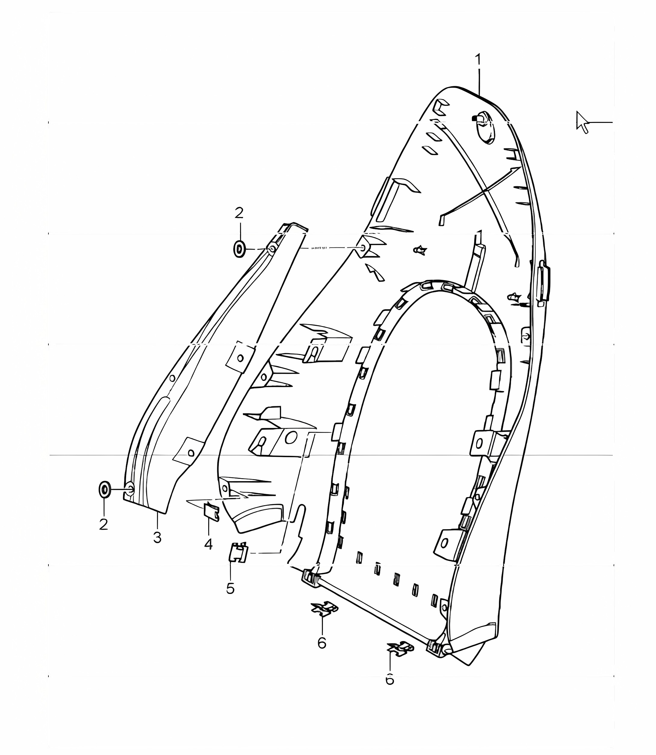 backrest shell, standard seat, comfort seat 996 TURBO / GT2 2001-05
