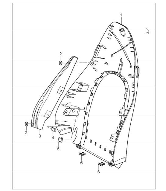 Diagram 817-10 Porsche 997 MKII Carrera C2 3.6L 2009-12 Body