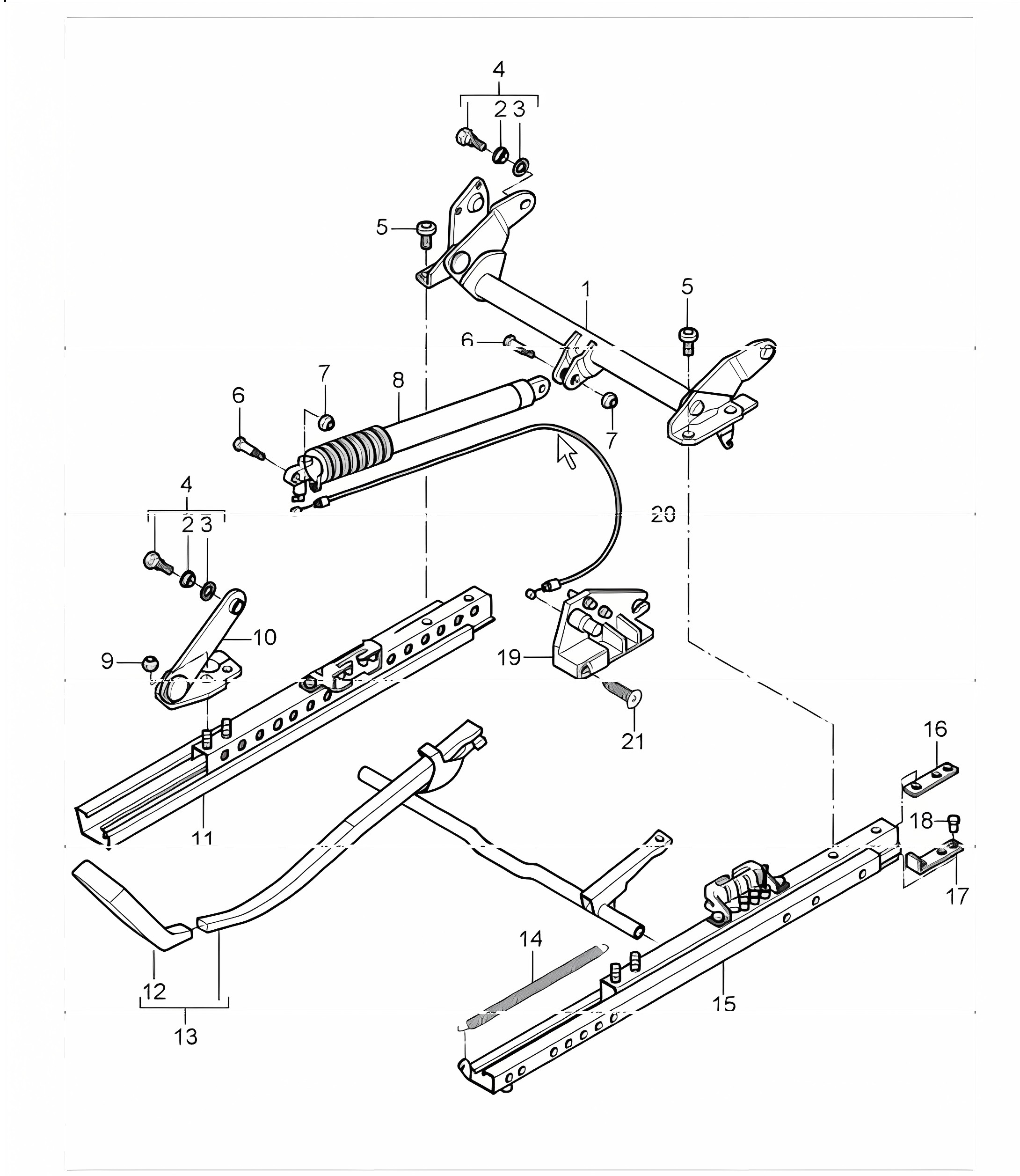 seat adjuster standard seat with height adjustment mechanical 996 TURBO / GT2 2001-05