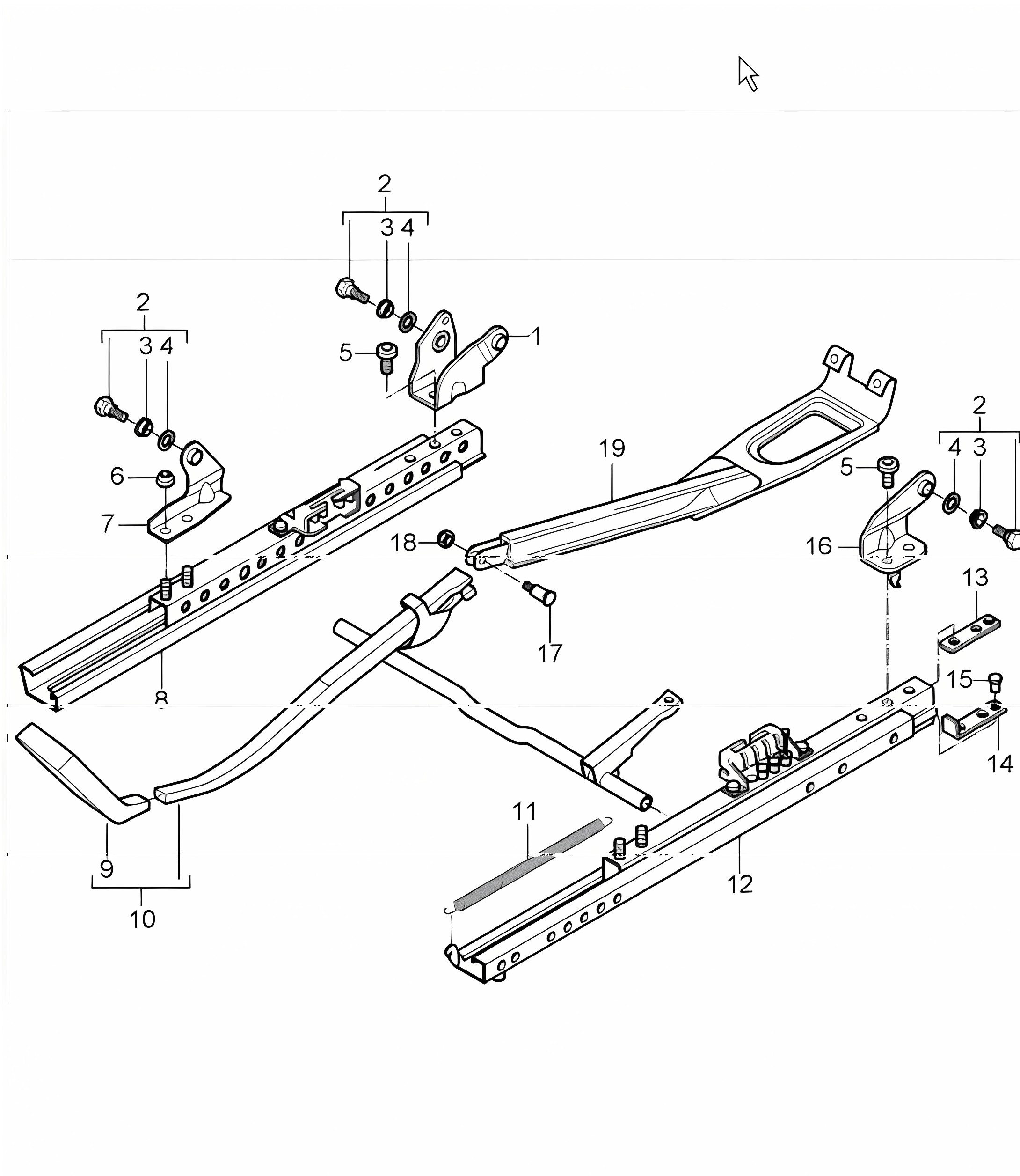 seat adjuster sports seat without height adjustment 996 TURBO / GT2 2001-05