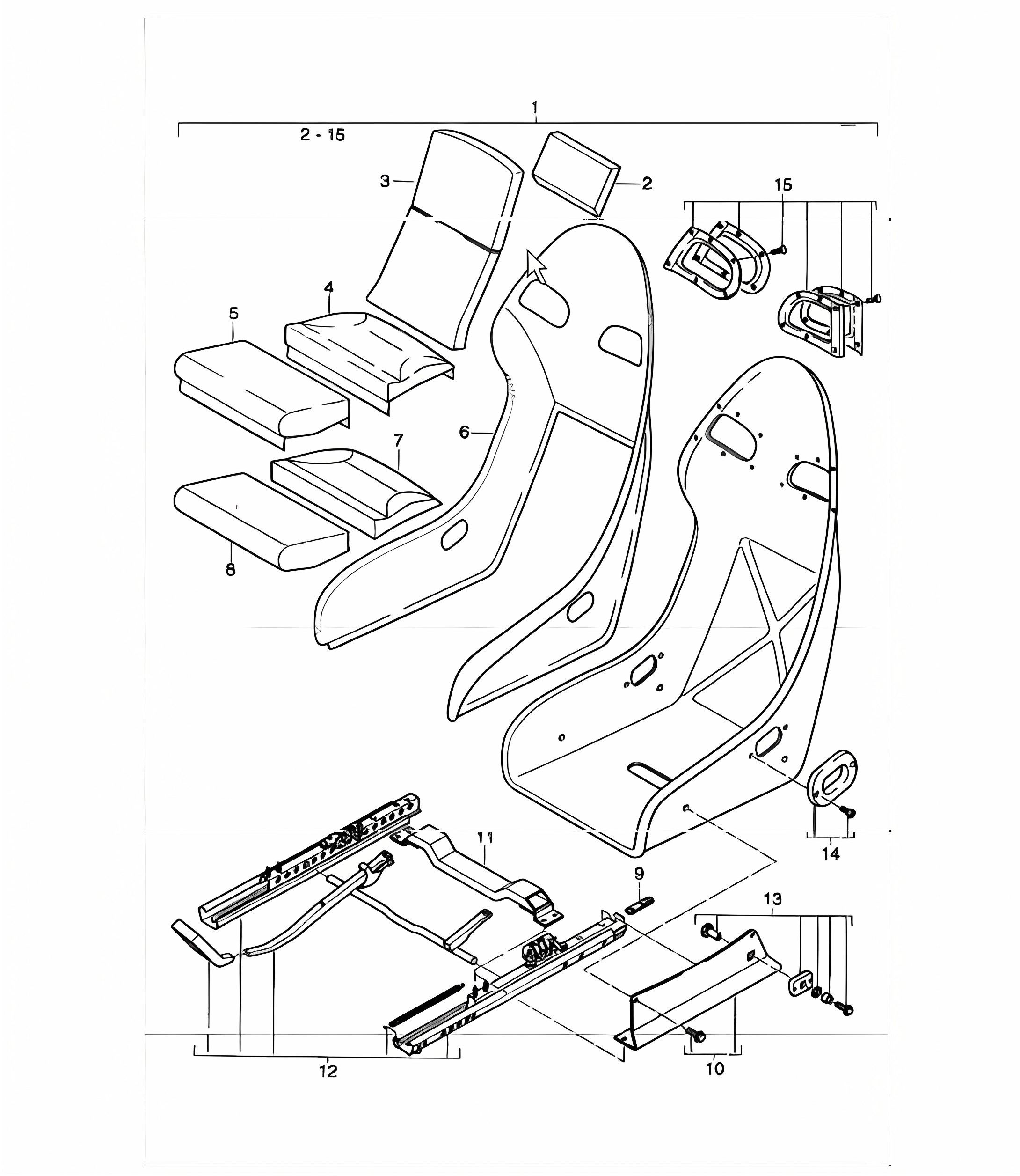 bucket seat leather 996 TURBO / GT2 2001-05