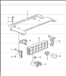 central electrical system, rear end 996 TURBO 2001-05