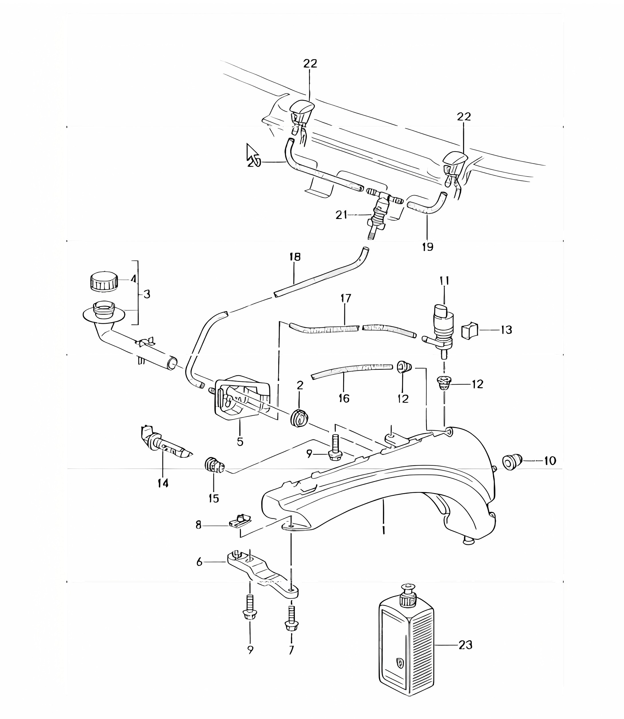 windscreen washer system 996 TURBO 2001-05